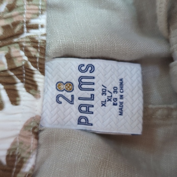 28 Palms 100% Linen Pants Mens XL/30 Relaxed Fit Cream Vacation - Picture 4 of 8